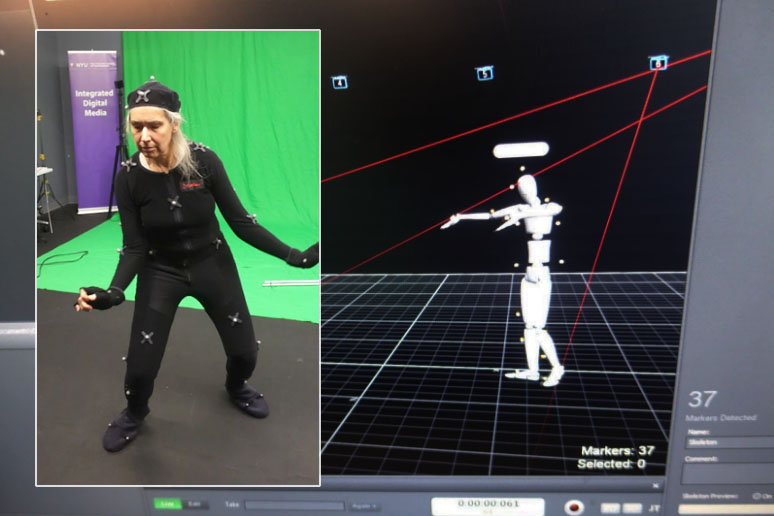 Debbie Deas in the motion capture studio